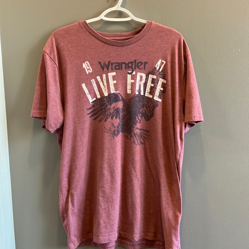 Maroon Wrangler Live Free Eagle T-Shirt Size Large